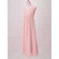 thumbnail image 4 of TiaoBug Flower Girls Maxi Dress Chiffon Junior Prom Wedding Bridesmaid Gown Pearl Pink 4, 4 of 6