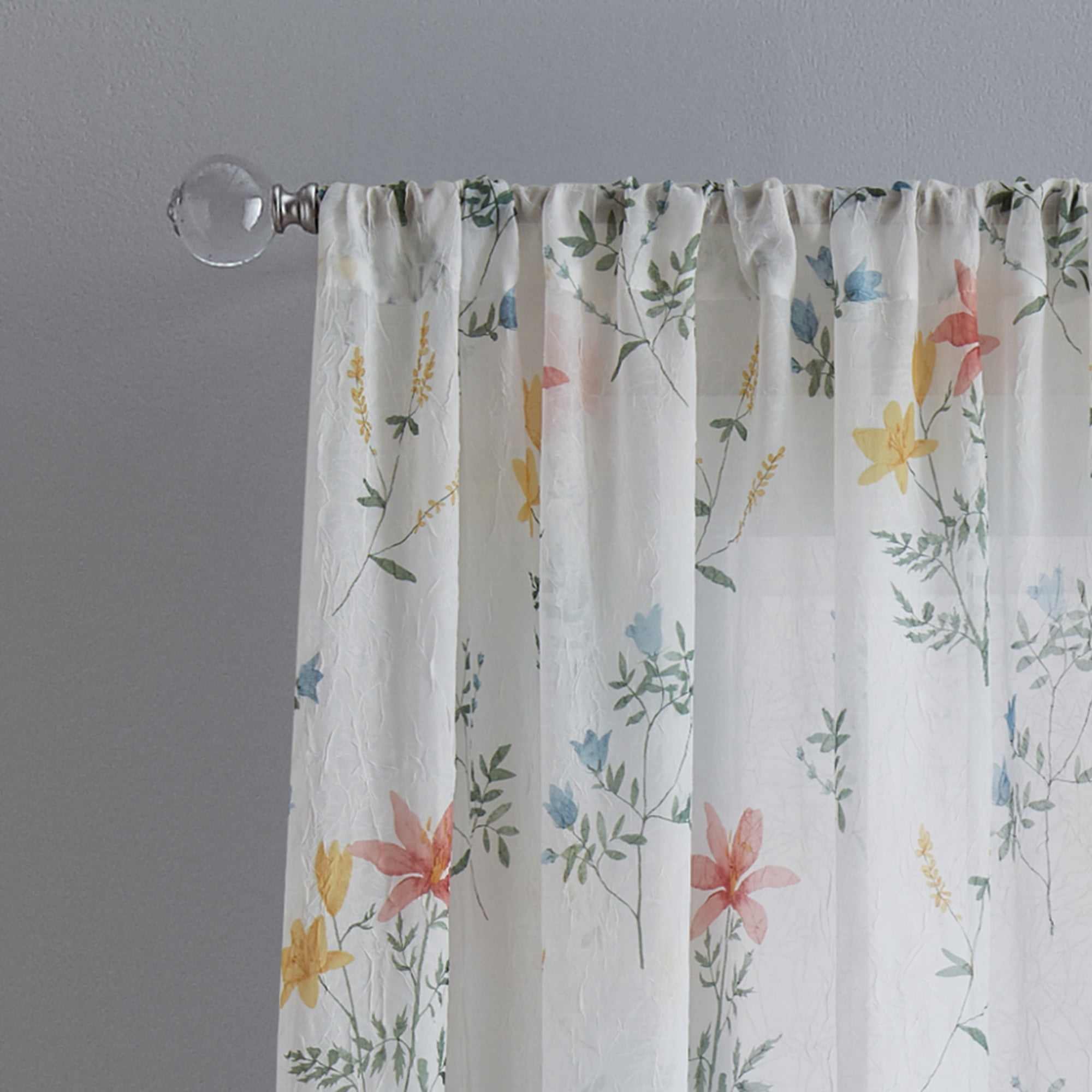 Curtainworks Primavera Crushed Voile Curtain Panel Pair, Multi, 100% Polyester, 51"W x 84"L, Adult