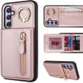 thumbnail image 2 of Samsung Galaxy A54 5G Case with Card Holder for Women, Samsung Galaxy A54 5G Phone Case Wallet with Credit Card with Ring Kickstand Zipper Slim Stand Case - Rose Gold, 2 of 13