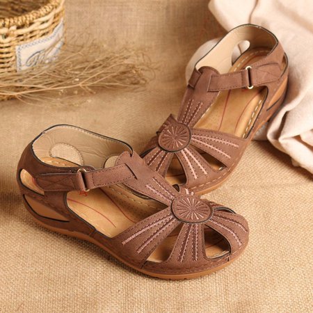 

Danhjin Women s Summer Sandals Casual Bohemia Gladiator Wedge Shoes Comfortable Ankle Strap Outdoor Platform Sandals Hollow Out Vintage Mary Jane Casual Sandal Shoes - Summer Savings Clearance