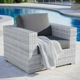 thumbnail image 2 of Lounge Chair Armchair, Rattan, Wicker, Grey Gray, Modern Contemporary Urban Design, Outdoor Patio Balcony Cafe Bistro Garden Furniture Hotel Hospitality, 2 of 8
