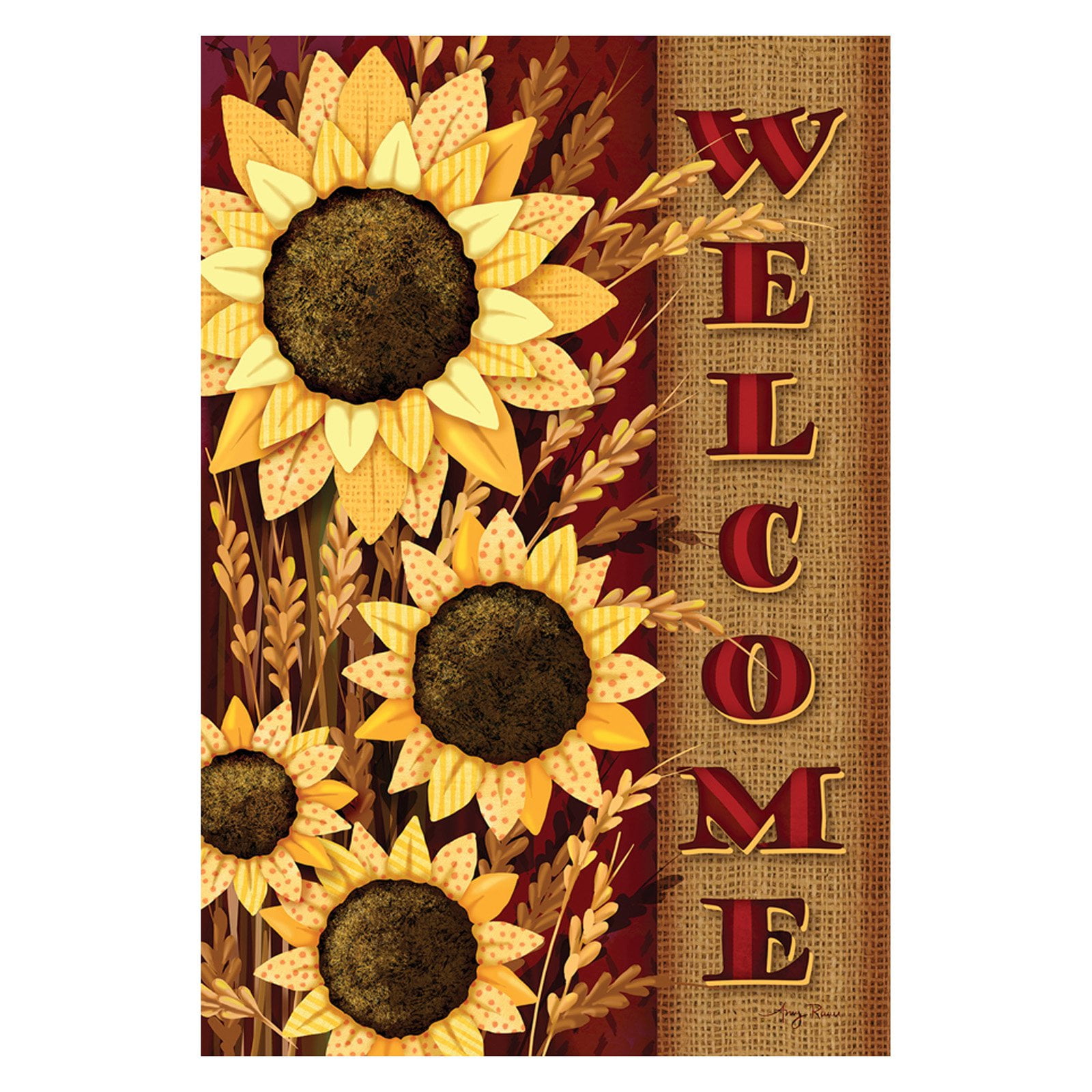 Toland Home Garden Welcome Sunflowers Flag - Walmart.com - Walmart.com