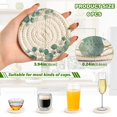 thumbnail image 7 of 6 Pcs Drink Coasters with Holder 3.94in Woven Coasters for Drinks Eucalyptus Wreath Coaster Set for Protection Table, 7 of 7