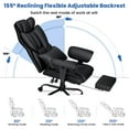 thumbnail image 5 of Hoffree Big and Tall Office Chair 450lbs, Executive Computer Desk Chair with Massage Ergonomic  Leather Chair with Footrest Reclining Desk Office Chair with Lumbar Support for Home Office, 5 of 10