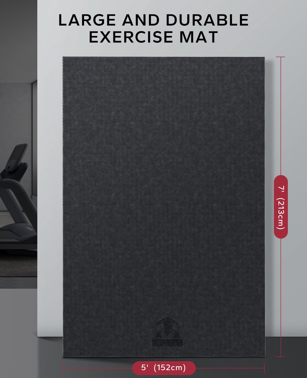 Extra Wide Exercise Mat – 6'x4' to 9'x6' – Thick, Non-Slip Fitness Mat – Choose from Black, Gray, or Blue