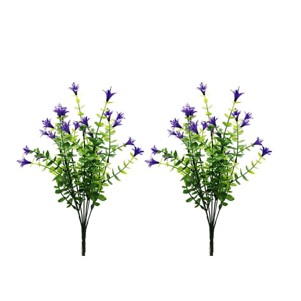 Advancent 2 uds flores artificiales elegantes y ecológicas de plástico para decoración de bodas durabilidad duradera Flores artificiales púrpura