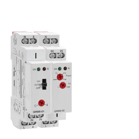 EJYWPSWD GRB8-01/02 Din Rail Twilight Switch Photoelectric Timer Light Sensor Relay AC110V-240V Auto on off