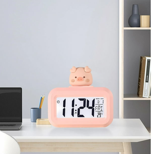 Alarma de pantalla LED Jadeshay reloj electrónico con linda caricatura alarma digital reloj despertador digital elegante y moderno