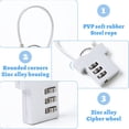 thumbnail image 2 of Code Padlock 3 Digits 4 Pieces Airplane Suitcase Padlock Small Code Padlock College Locker Code Padlock Color Padlock T-shirt Shape for Luggage Suitcase Pannier Bicycles Multicolor, 2 of 5