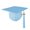 Light Blue, variant on Adult Unisex Matte Mortarboard Graduation Cap with Matching Gold Charm Tassel, Black