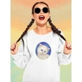 thumbnail image 2 of Cat Staring Sweatshirt Women -Kayomi Harai Designs, Female x-Large, 2 of 4