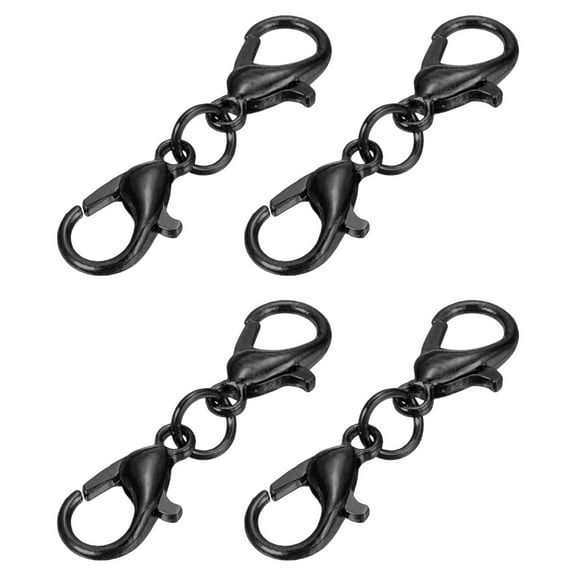 Bracelet Extender, 4Pcs - Double Lobster Claw Clasps Necklace Extenders, Connector Extension Clasp and Closure for DIY Making Jewelry Chain (25mm/0.98", Electrophoresis Black)
