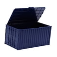 thumbnail image 2 of Adorno de contenedor de carga en miniatura, caja de almacenamiento con tapa abatible para el hogar, regalo u oficina. Azul oscuro, 2 of 9