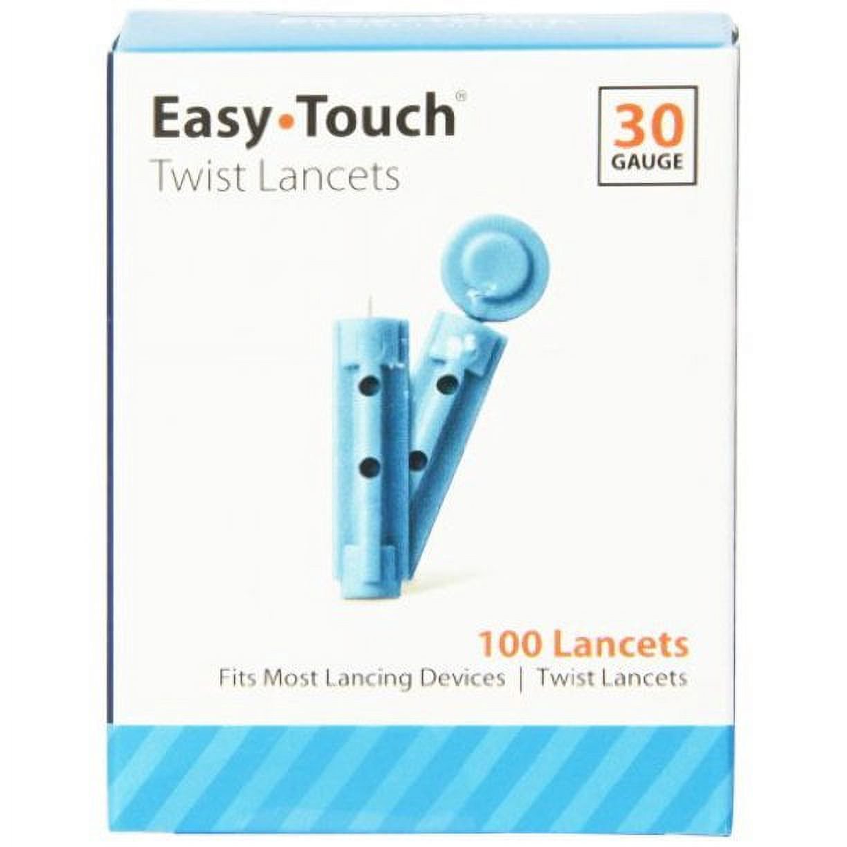 Easy Touch Twist Lancets Triple Bevel Cut, 30 Gauge 100 Lancets, 2-Pack