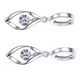 thumbnail image 1 of par de pendientes de oro blanco para mujer, pendientes colgantes con bisagras simples de circonio para bolas, fechas, fiestas, cumpleaños, 1 of 11
