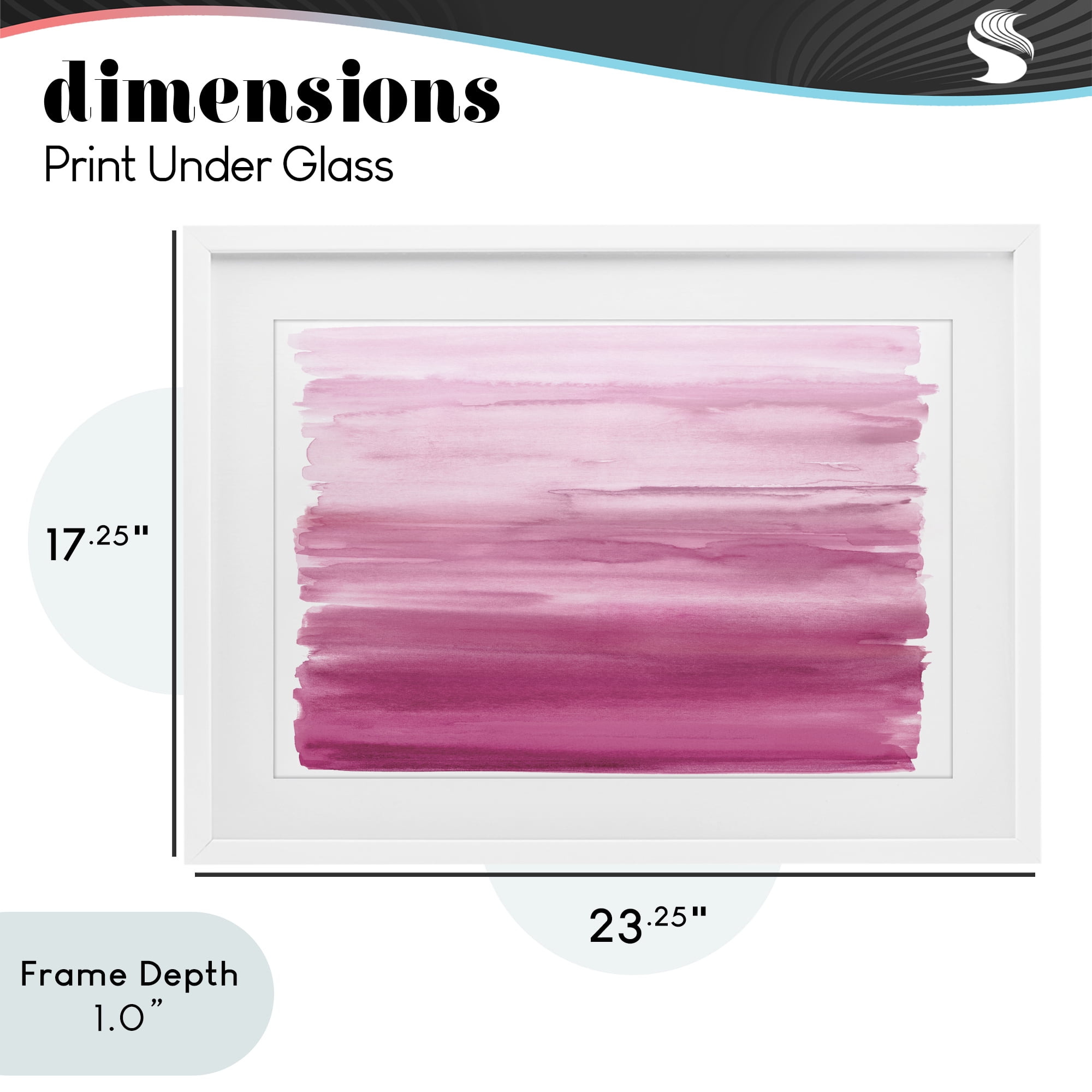 Stupell Industries Ombre Pink Blush White Framed Print Under Glass, design by Allie Corbin