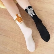 Cute Cat Socks with Balls 3D Funny Black Cat Cute Unique Fuzzy Balls Novelty Animal Fun Crew Cotton Sock for Women