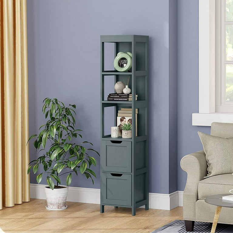 Bathroom Storage Cabinet Slim Freestanding Linen Tower Cabinet w/ Shelf  Grey, 1 Unit - Kroger