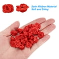thumbnail image 4 of Uxcell Mini Satin Ribbon Roses Tiny Fabric Flowers Embellishments Rosettes Applique Red 70 Pcs, 4 of 5