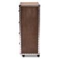 thumbnail image 4 of Baxton Studio Avere 4-Drawer Rolling Accent Storage Cabinet, Silver/Golden Oak, 4 of 5