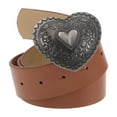 thumbnail image 4 of Heart Buckle Belt Women: Wide Waist Belt For Jeans & Dresses - Rustic Couture Style Waistband For Casual Outfits & Vintage-Inspired Looks, 4 of 7