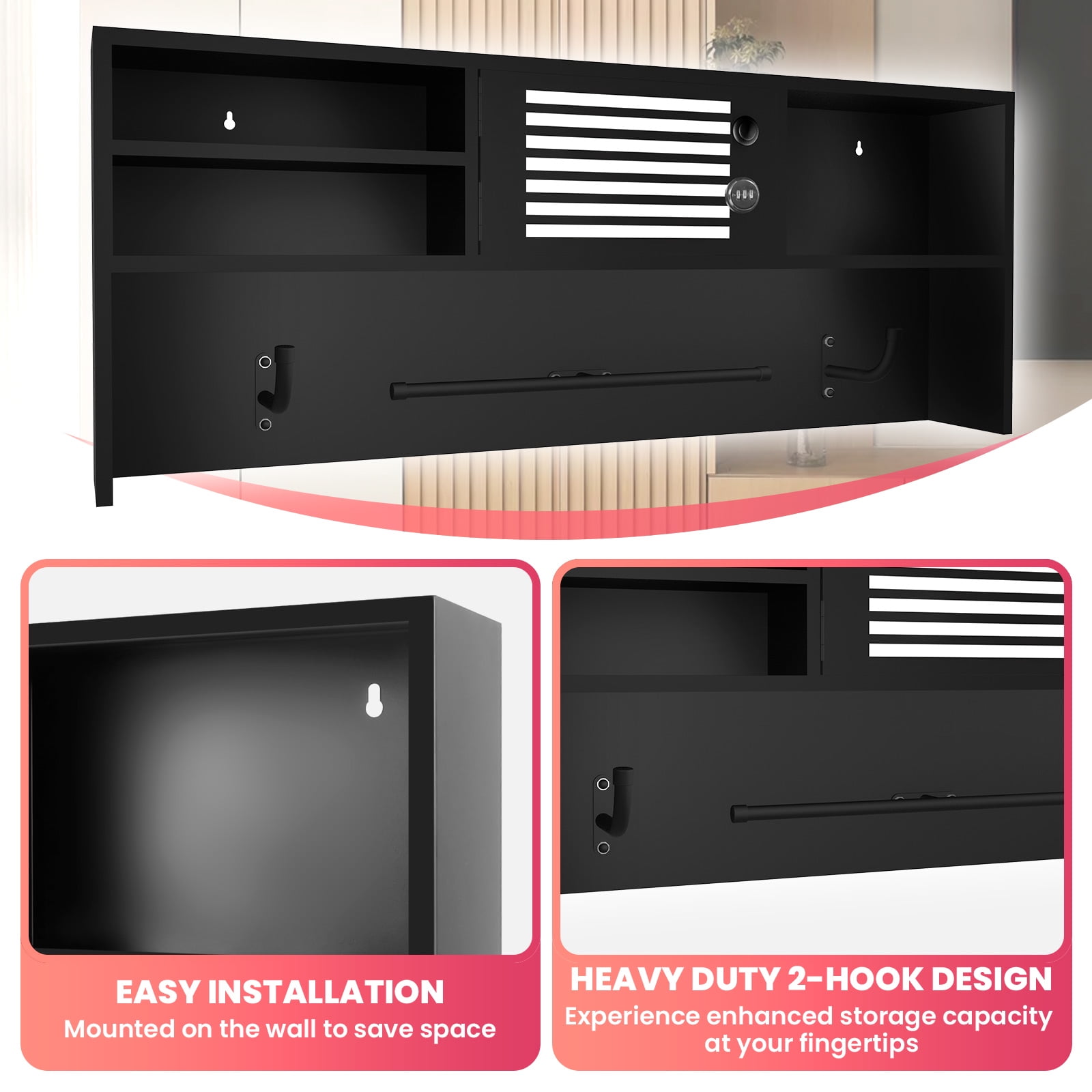 Police Gear Rack with Hooks, Heavy Duty Tactical Police Hanger, Body Armor Stand & Police Gear Stand Wall-Mounted for Duty Gear