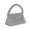 Silver, variant on Candy Color Acrylic Beaded Hollow Handbag Evening Clutch Triangle Bags for Wedding Party