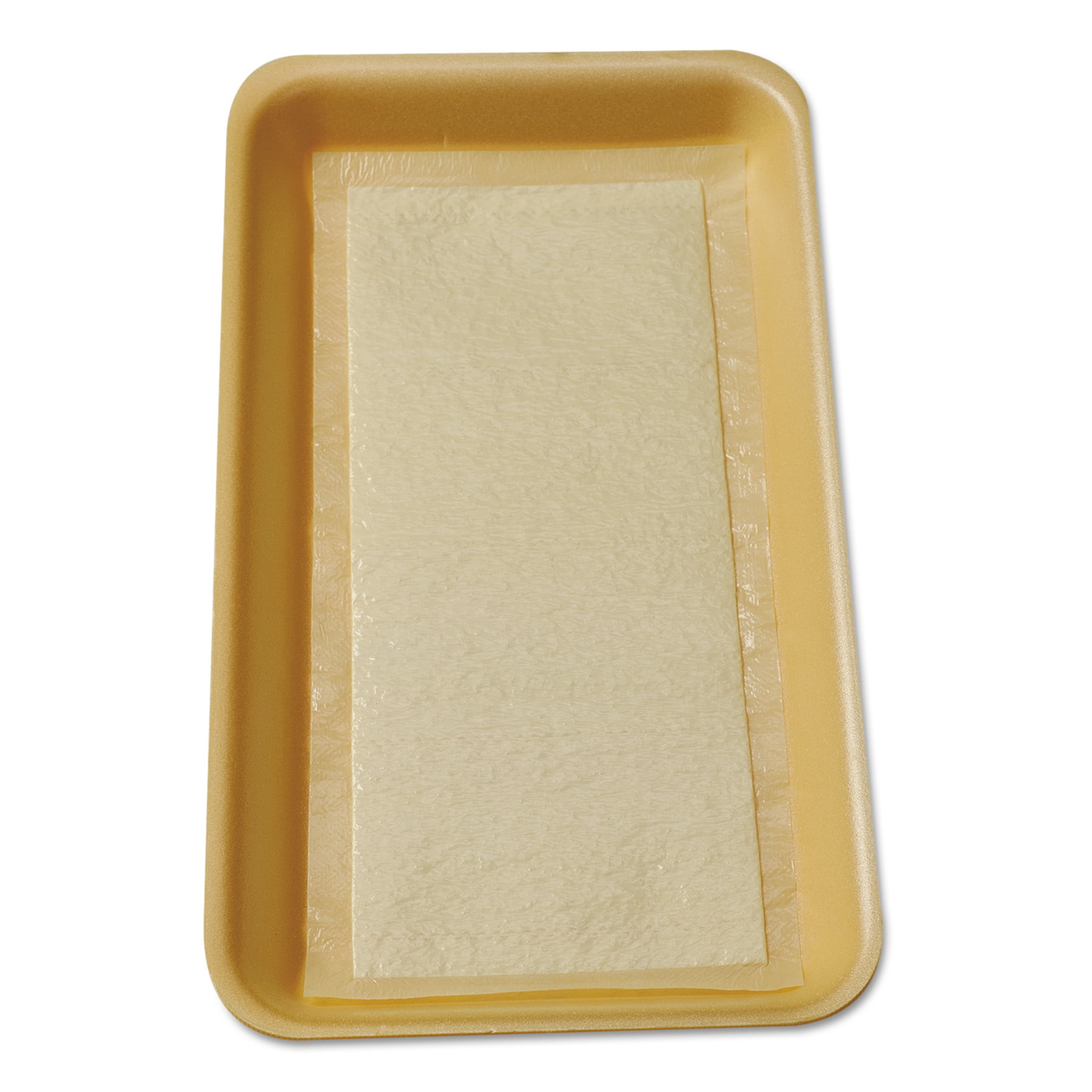 International Tray Pads Meat Tray Pads 6w x 4 1/2d White/Yellow 2000/Carton 