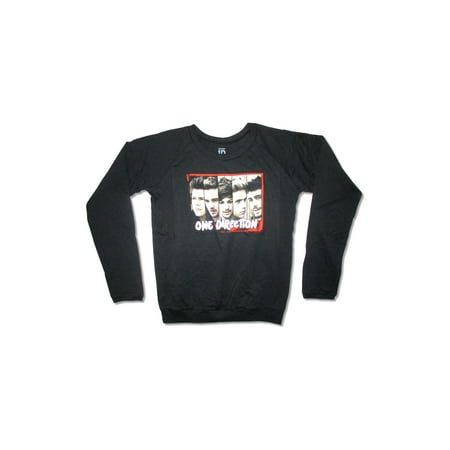Junior Faces - One Direction Face Bars Image Long Sleeve Girls Juniors Shirt