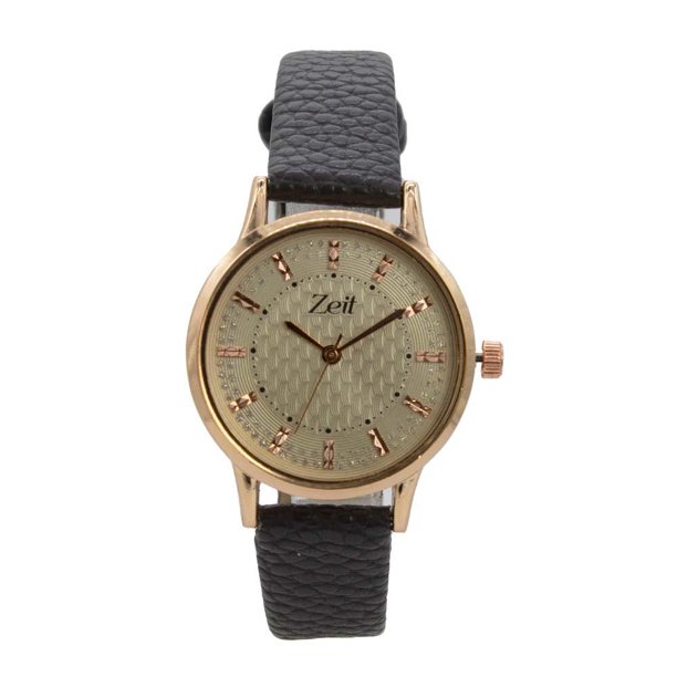 Reloj Análogo Zeit Dama Casual Correa De Tactopiel Pedreria en Indicadores negro 30mm Zeit CB00022110
