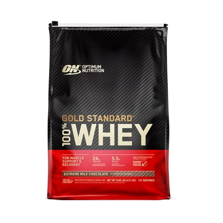 Optimum Nutrition  Gold Standard 100% Whey Protein Powder  Extreme Milk Chocolate  10 lb  141 Servings