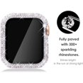 thumbnail image 2 of GHSDFBB 2-Pack Bling Cases with Screen Protector Compatible for Apple Watch 41mm, Fully Paved Diamonds Protective Case for iWatch Series 7 (41mm, Black+Clear), 2 of 7