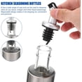 thumbnail image 3 of Juego de dispensador de aceite y vinagre de vidrio con vertedor a prueba de fugas, 300 ml, botellas de cocina plateadas, paquete de 2, 3 of 7
