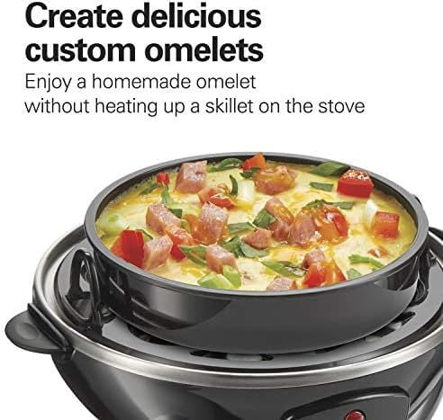 3-in-1 Electric Egg Cooker for Hard Boiled Eggs, Poacher, Omelet Maker & Vegetable Steamer, Holds 14, Black (25508)