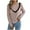 Pink, variant on Women's Crochet Pullover Sweater Hollow Out Crewneck Long Sleeve Top with Contrast Trim Gray L
