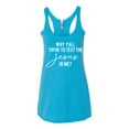 thumbnail image 2 of Wild Bobby Why Y'all Tryin' to Test the Jesus in Me? Inspirational/Christian Women Tri-Blend Racerback Tank Top, Vintage Turquoise, X-Large, 2 of 5