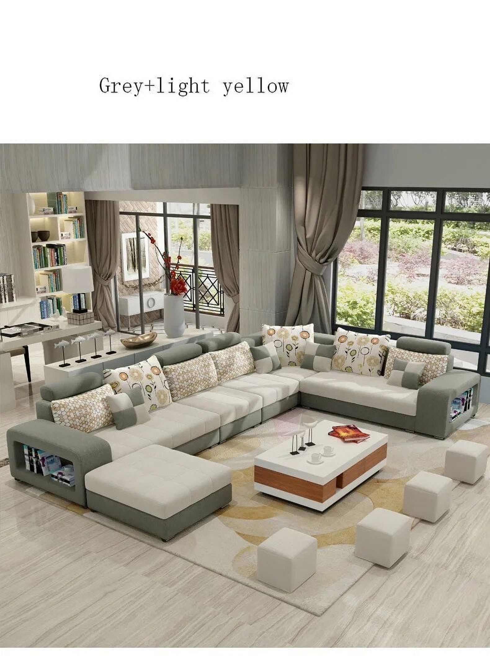 Living Room Furniture Modern Fabric Sofa European Sectional  Set 1909