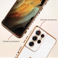 thumbnail image 2 of for Samsung Galaxy S21 Ultra Case Love Heart Plating Electroplate Luxury Elegant Case Camera Protector Soft TPU Shockproof Protective Corner Back Cover Galaxy S21 Ultra Case -White, 2 of 10