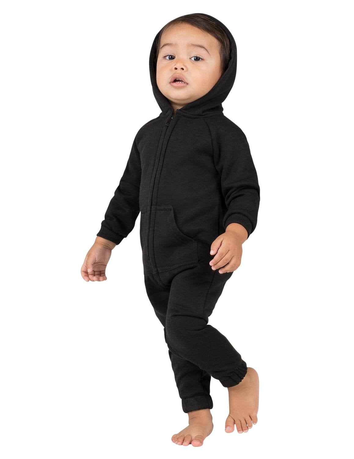Joggies - Pitch Black Infant Footless Hoodie One Piece - Infant - Small (Fits 0 - 3mos.)