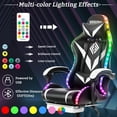 thumbnail image 4 of HOFFREE Gaming Chair with Massage and LED RGB Lights Ergonomic Computer Chair with Footrest High Back Video Game Chair with Adjustable Lumbar Support Linkage Armrest for Home Office, 4 of 8