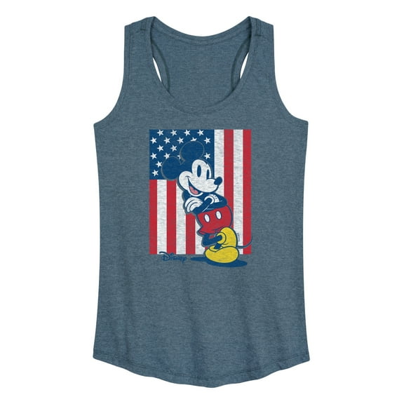 Disney - Americana - Mickey Vertical American Flag - Women's Racerback Tank Top