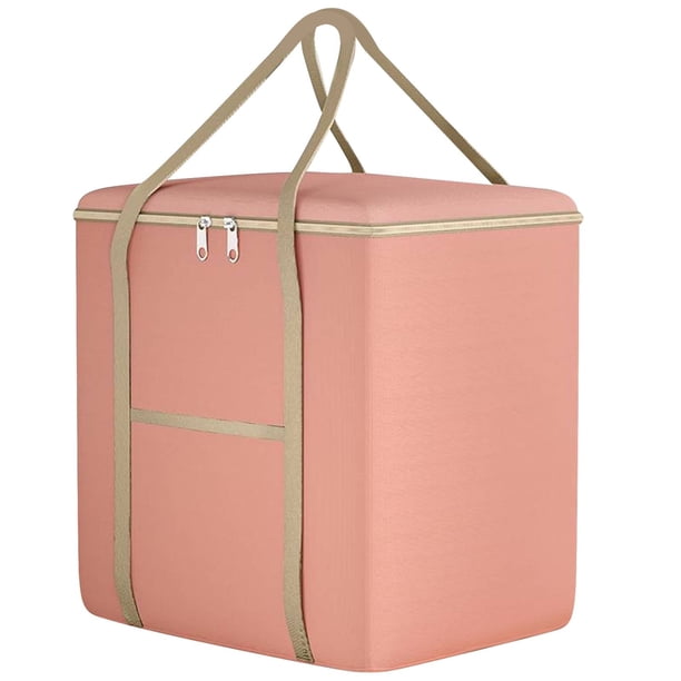 Bolsa de almacenamiento de gran capacidad de 120 l para colchas y ropa | Organizador de tela gruesa con doble cremallera y asa | Portátil y plegable para mudanzas, dormitorios, camping y
