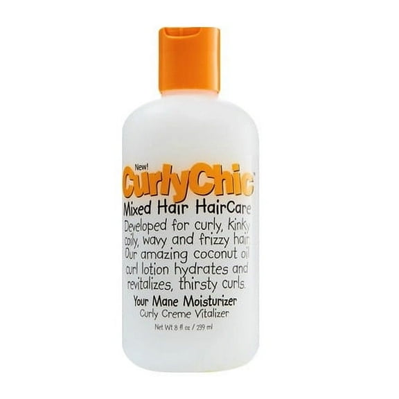 Curly Chic Mixed Hair Care Your Mane Moisturizer, Curly Creme Vitalizer, 8 Oz, 3 Pack