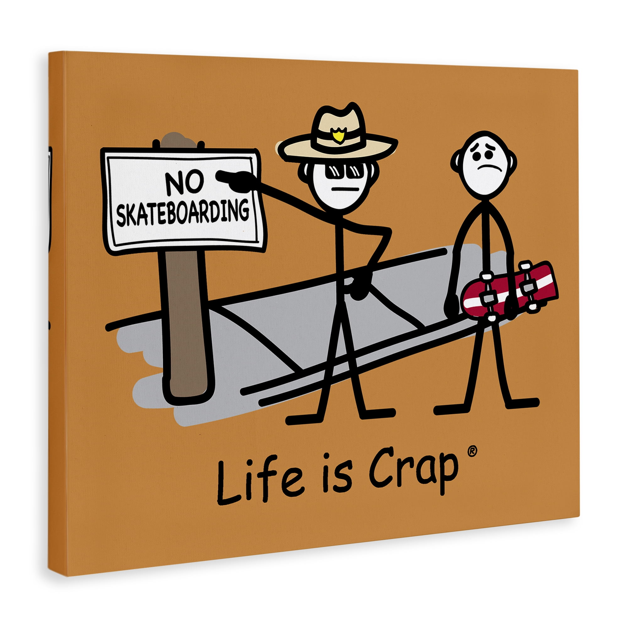 Stupell Industries No Skateboarding Sign Novelty & Humor Painting Wrapped Canvas Art Print Wall Art, 48 x 36