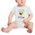 thumbnail image 2 of I Love My Guyanese Mom Cute Baby Bodysuit (White, 3-6 Months), 2 of 5