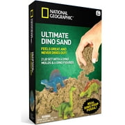 National Geographic Play Sand - 2 lbs of Sand with Dino Molds and Dino Figures (Natural Sand)