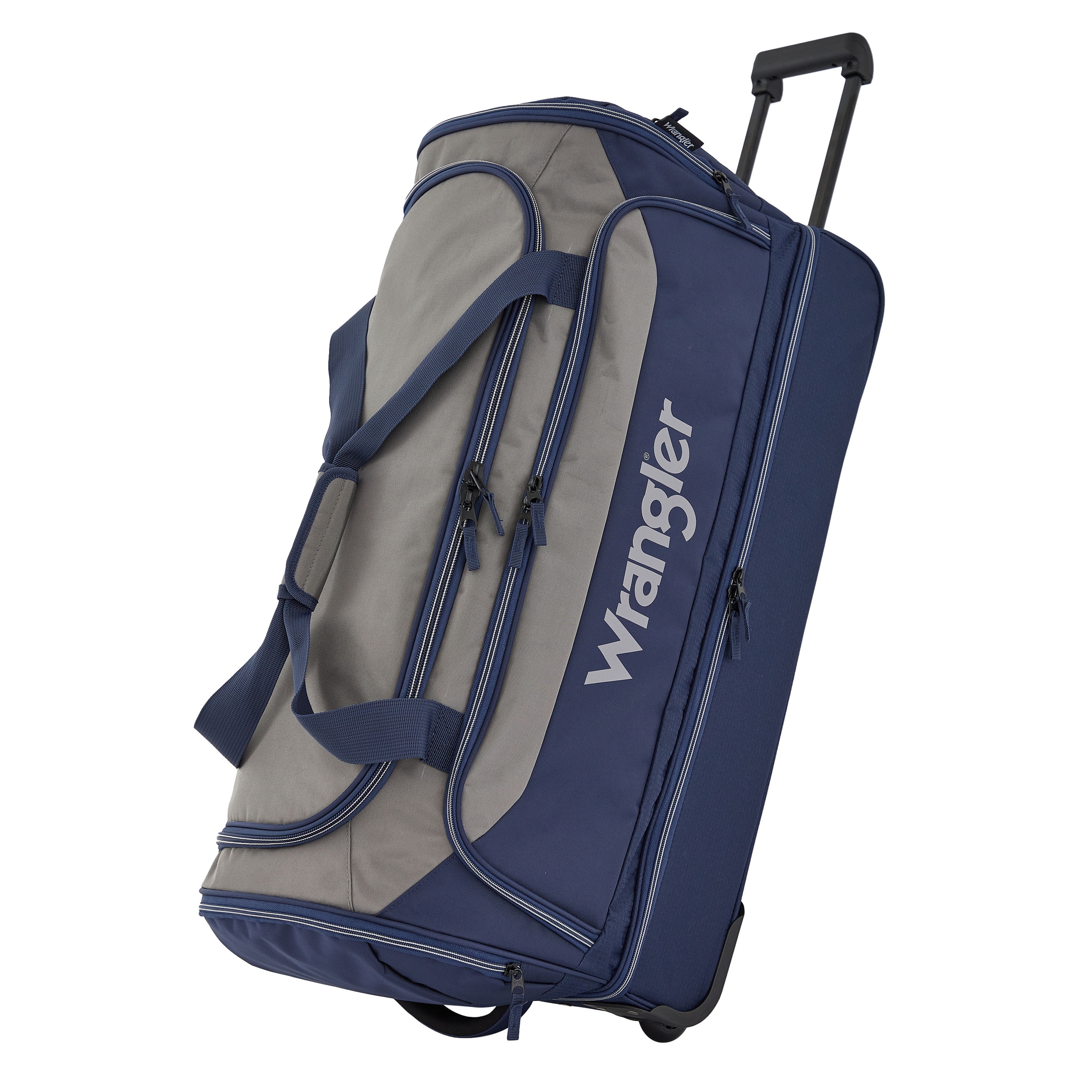 (2 pack) Wrangler Large 30" Drop-Bottom Rolling Travel Duffel - Navy Blue