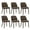 Darkbrown, variant on Modern Upholstered Dining Chairs Set of 6 — Fabric Padded Side Chairs with Solid Wood Legs, Ideal for Kitchens and Dining Rooms,Blue