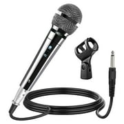 Microphone Dynamic Vocal Handheld Mic Cardioid Unidirectional Microfono w On Off Switch + XLR Audio Cable for Singing Karaoke Public Speaking & Parties - PM 111 CH