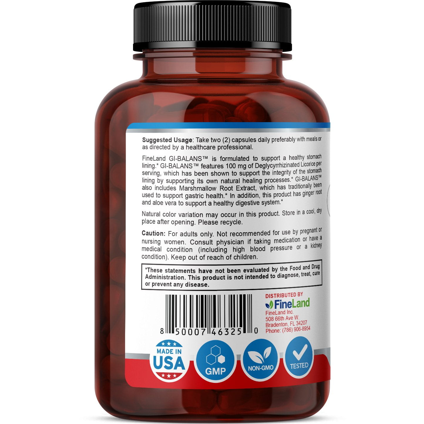 FineLand Vitamins GI-BALANS Digestive Support Capsules, 60 Count